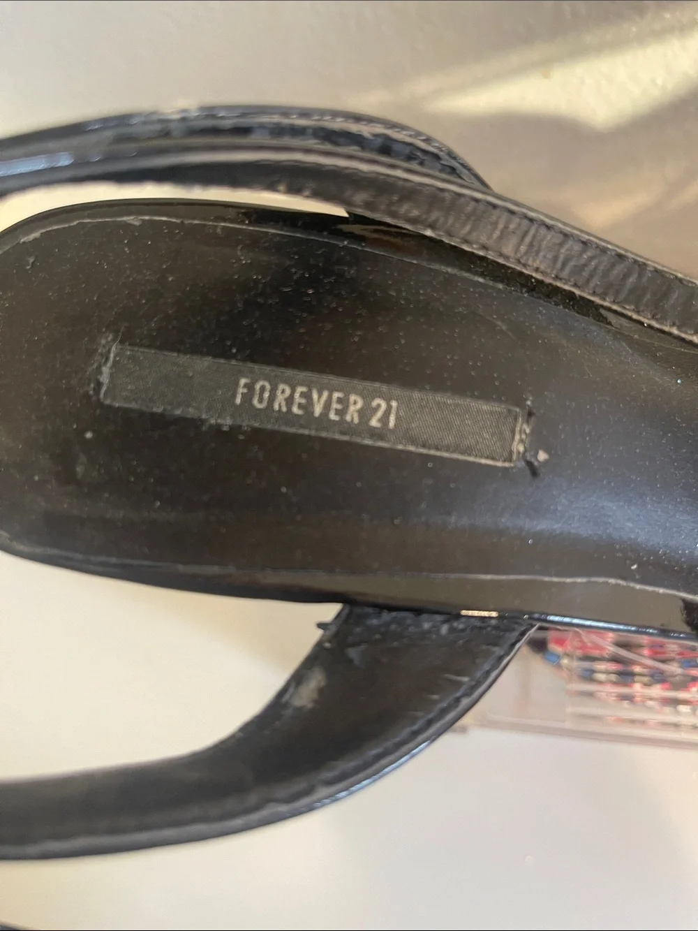 Forever 21 Black Slingback Platform Sandals